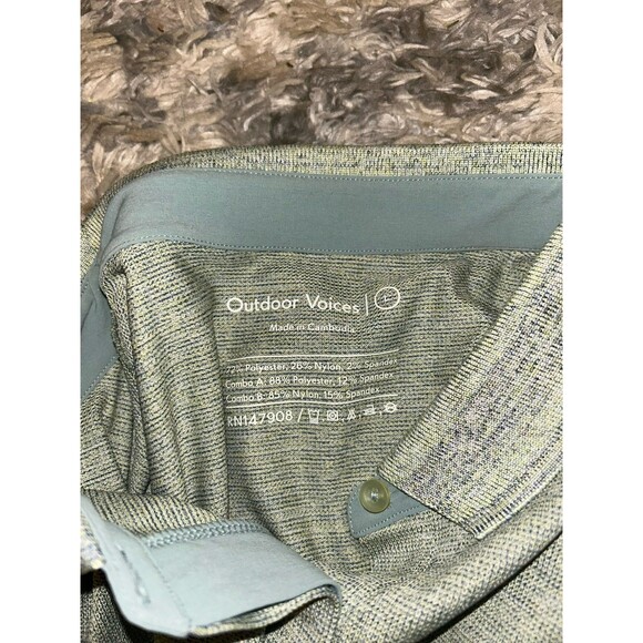 Outdoor Voices Womens Player Polo‎ Bodysuit  Blue Green Large Preppy Athletic - Picture 7 of 7